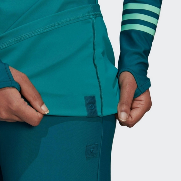 ADIDAS 3 Stropes Long-Sleeve Swim Top Womens XL - Picture 2 of 3